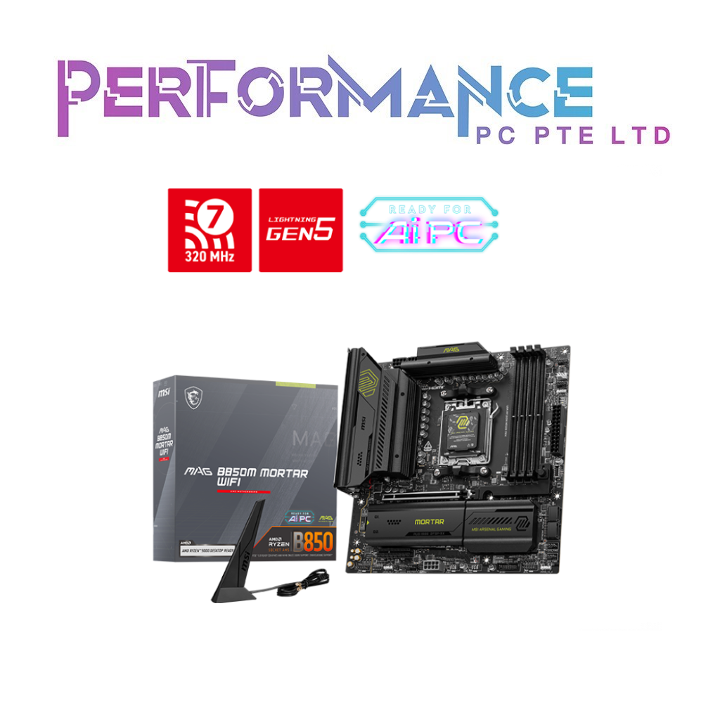 MSI MAG B850M MORTAR WIFI DDR5 UDIMM MOTHERBOARD (3 YEARS WARRANTY BY CORBELL TECHNOLOGIES PTE LTD)