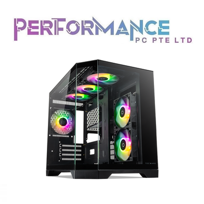 Tecware VX Trinity M BLACK/WHITE MATX case with 6 ARGB 12cm fans included (1 YEAR WARRANTY BY TECHDYNAMIC)
