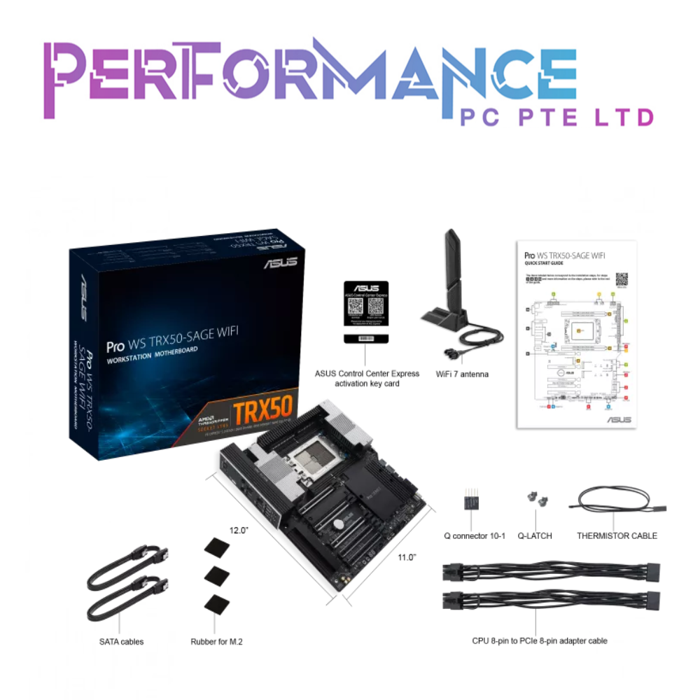 ASUS PRO WS TRX50-SAGE WIFI AMD TR5 CEB WORKSTATION MOTHERBOARD, CPU AND MEMORY OVERCLOCKING READY (3 YEARS WARRANTY BY BAN LEONG TECHNOLOGY PTE LTD)