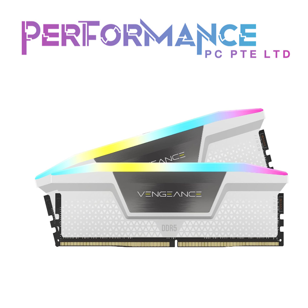 CORSAIR VENGEANCE RGB DDR5 32GB (2x16GB) 6000Mhz C36 1.30V - Black/White (LIMITED LIFETIME WARRANTY BY CONVERGENT SYSTEMS PTE LTD)