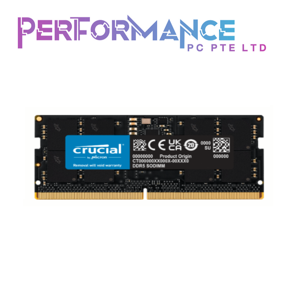 (PRE-ORDER) Crucial 8GB/16GB/24GB/32GB/48GB DDR5-5600 SODIMM CL46 (16Gbit) (LIMITED LIFETIME WARRANTY)