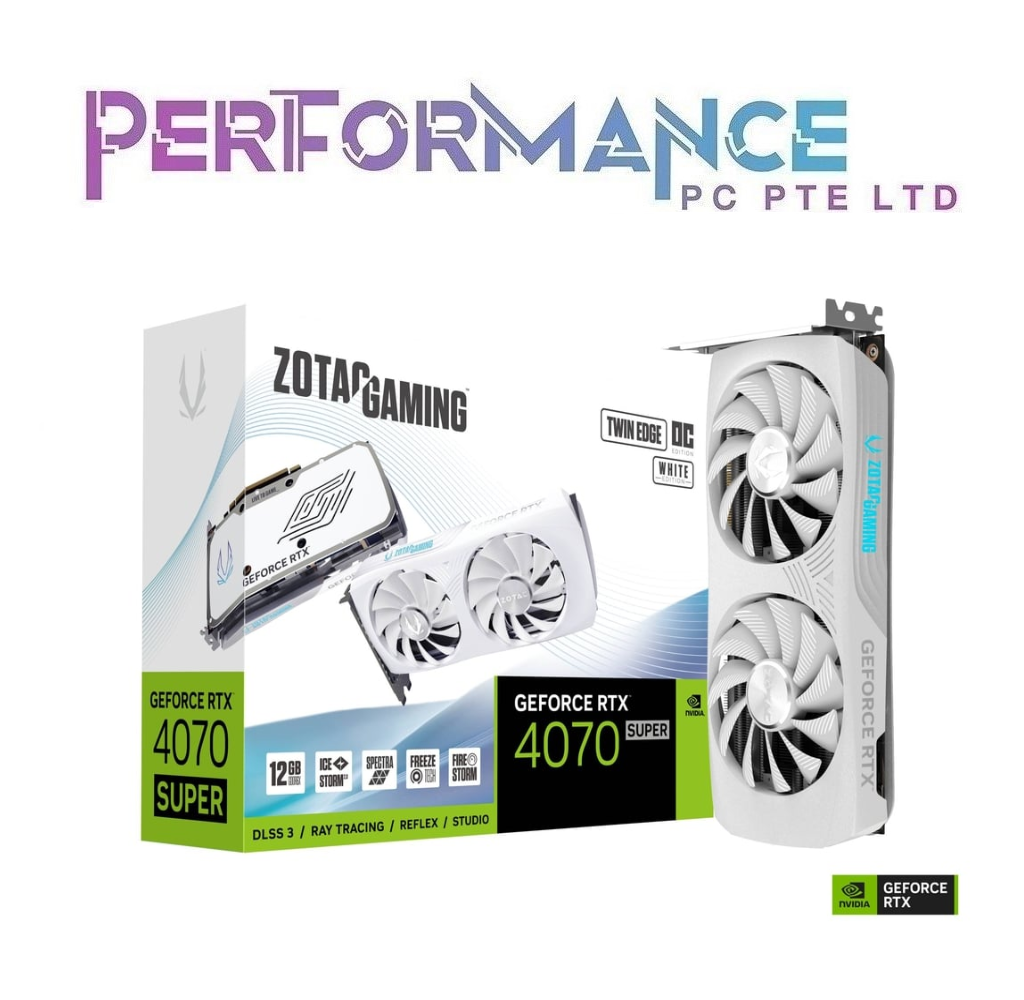 ZOTAC GAMING GeForce RTX4070 RTX 4070 SUPER TWIN EDGE OC WHITE Edition 12GB GDDR6X (3+2 YEARS WARRANTY BY TECH DYNAMIC PTE LTD)