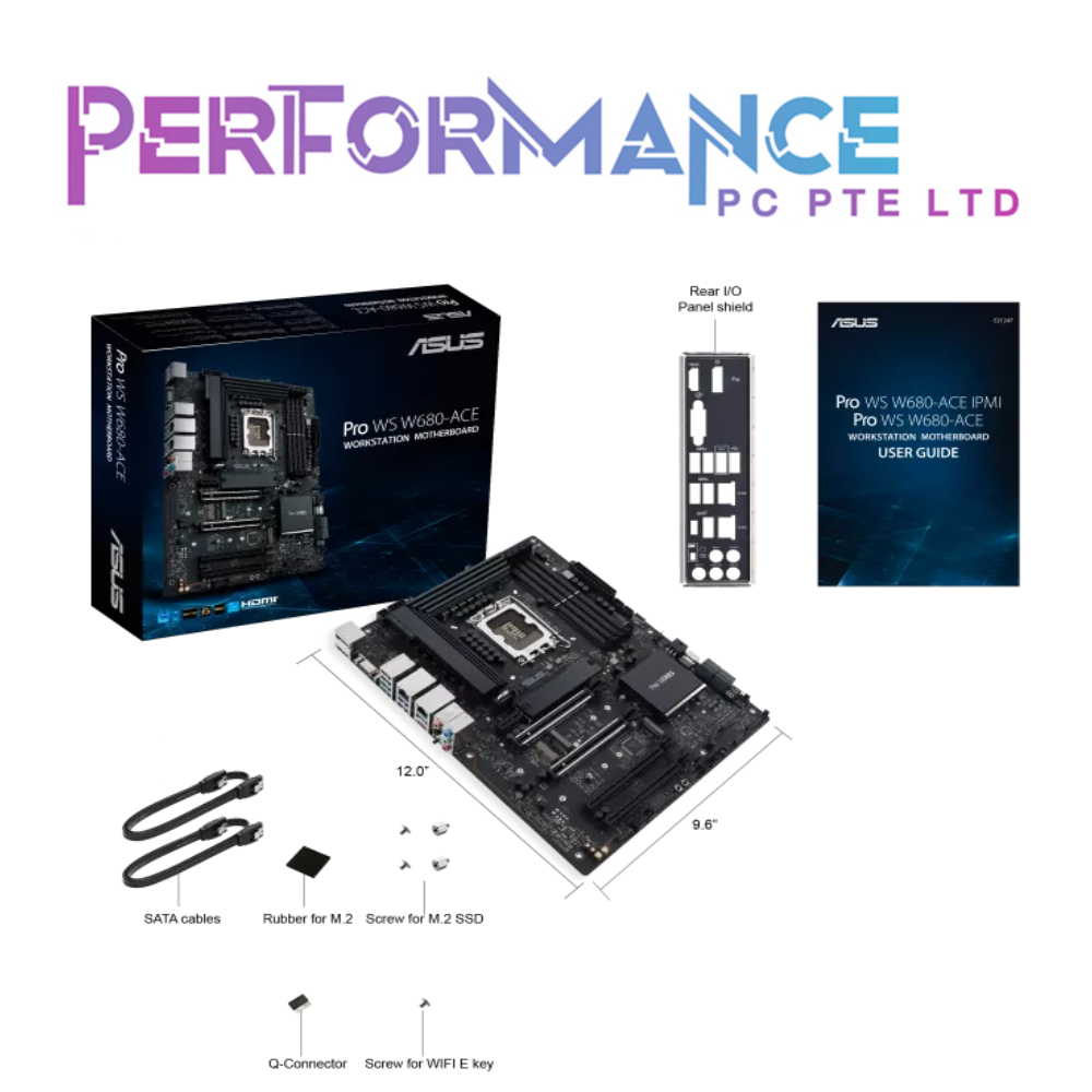 ASUS PRO WS W680-ACE Workstation (LGA 1700) ATX motherboard, PCIe® 5.0, DDR5, dual Intel® 2.5 Gb Ethernet (3 YEARS WARRANTY BY AVERTEK ENTERPRISES PTE LTD)