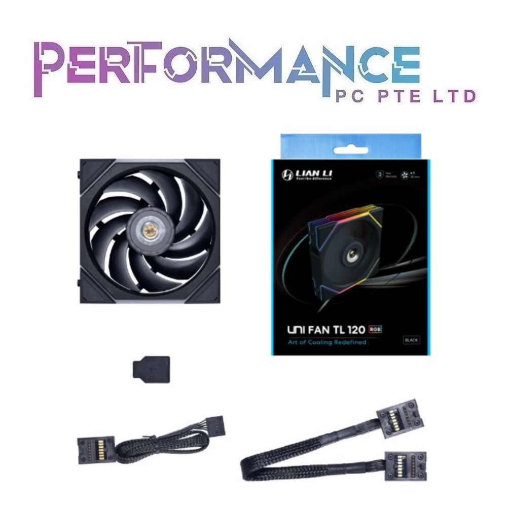 LIAN LI UNI FAN TL120 TL 120 RGB - 1pc PACK  BLACK / WHITE REVERSE 2300 / 2600 RPM (3 YEARS WARRANTY BY CORBELL TECHNOLOGY PTE LTD)