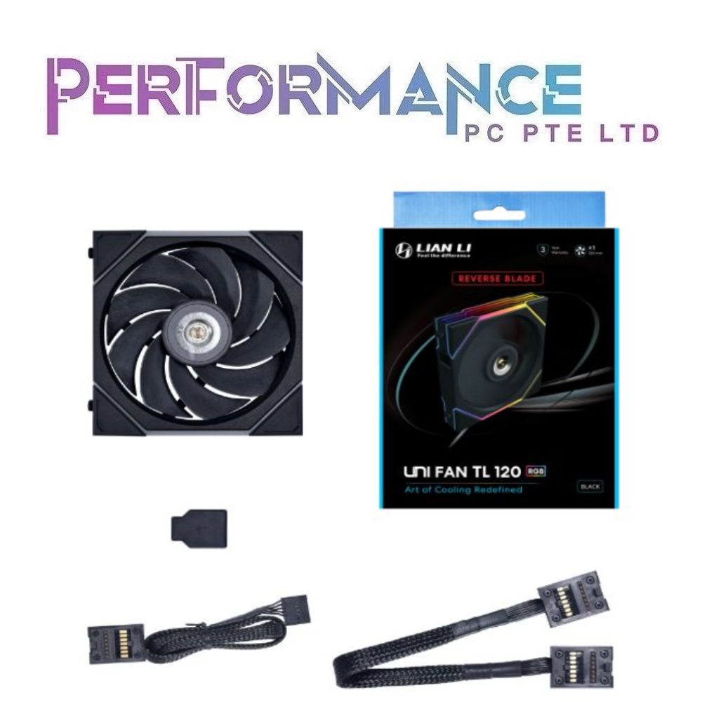 LIAN LI UNI FAN TL120 TL 120 RGB - 1pc PACK  BLACK / WHITE REVERSE 2300 / 2600 RPM (3 YEARS WARRANTY BY CORBELL TECHNOLOGY PTE LTD)