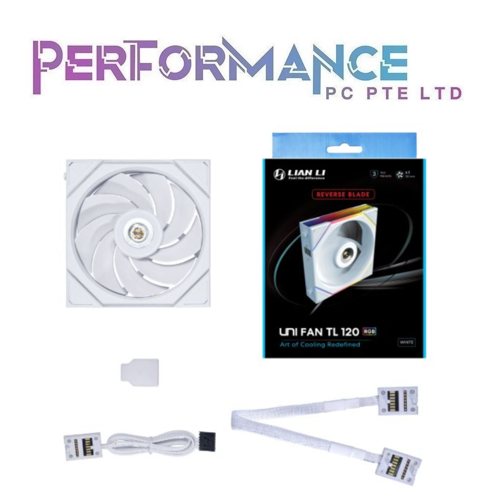 LIAN LI UNI FAN TL120 TL 120 RGB - 1pc PACK  BLACK / WHITE REVERSE 2300 / 2600 RPM (3 YEARS WARRANTY BY CORBELL TECHNOLOGY PTE LTD)