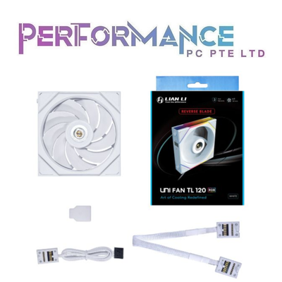 LIAN LI UNI FAN TL120 TL 120 RGB - 1pc PACK  BLACK / WHITE REVERSE 2300 / 2600 RPM (3 YEARS WARRANTY BY CORBELL TECHNOLOGY PTE LTD)