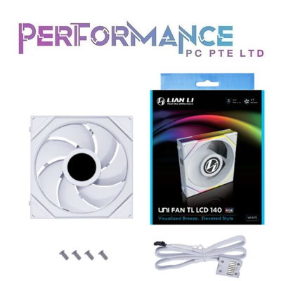 LIAN LI UNI FAN TL140LCD TL 140 LCD TL140 LCD RGB - 1pc BLACK / WHITE REVERSE 1800 RPM (3 YEARS WARRANTY BY CORBELL TECHNOLOGY PTE LTD)