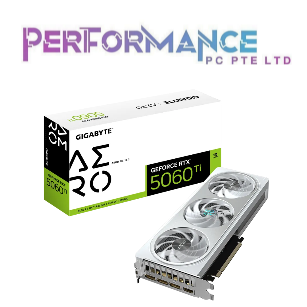 GIGABYTE GeForce RTX™ 5060 Ti 5060Ti AERO OC 16G GRAPHICS CARD (3 YEARS WARRANTY BY CDL TRADING PTE LTD)