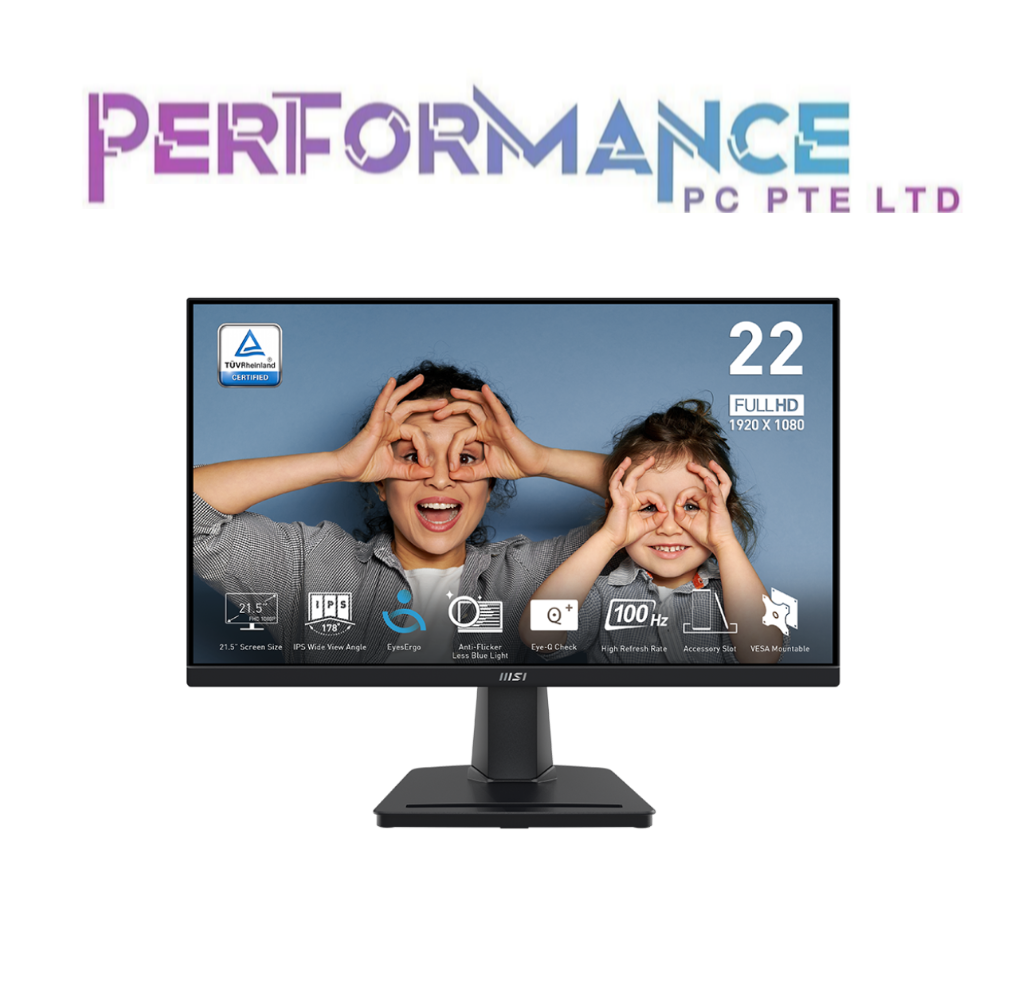 MSI PRO MP225 100HZ EYESERGO BUISNESS MONITOR WITH EYE CARE TECHNOLOGY (3 YEARS WARRANTY BY CORBELL TECHNOLOGY PTE LTD)