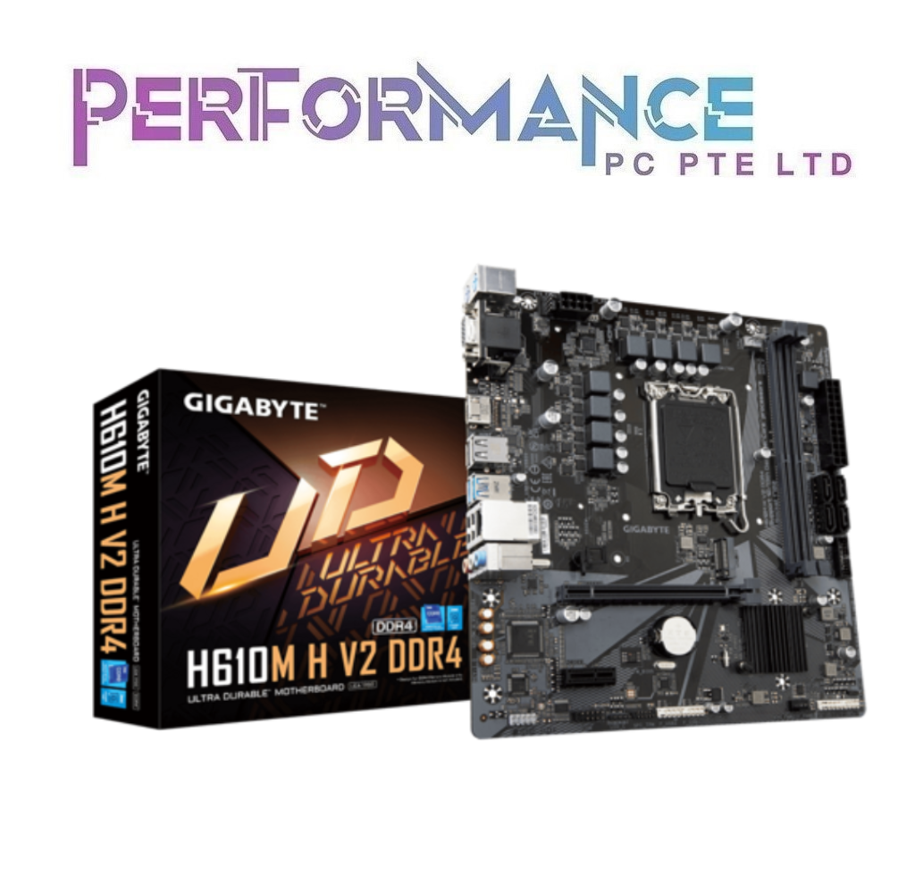 GIGABYTE H610M H V2 DDR4 (rev. 1.0) PCIe 4.0* Design, Gen3 x4 M.2, Anti-Sulfur Resistor,  Smart Fan 6 (3 YEARS WARRANTY BY CDL TRADING PTE LTD)