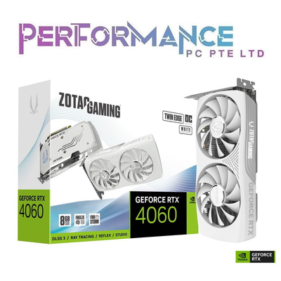 ZOTAC GAMING GeForce RTX 4060 RTX4060 8GB GDDR6 Twin Edge OC White Edition ( 3+2 YEARS WARRANTY BY TECH DYNAMIC PTE LTD )