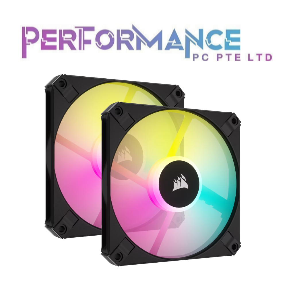 Corsair iCUE AF120 RGB SLIM, Fluid Dynamic RGB Case Fan, Black/White - Dual Pack/Single Pack (2 YEARS WARRANTY BY CONVERGENT SYSTEMS PTE LTD)