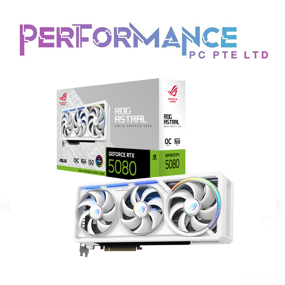 ASUS ROG ASTRAL GEFORCE RTX 5080 RTX5080 16GB GDDR7 WHITE OC EDITION (3 YEARS WARRANTY BY BAN LEONG TECHNOLOGIES PTE LTD)