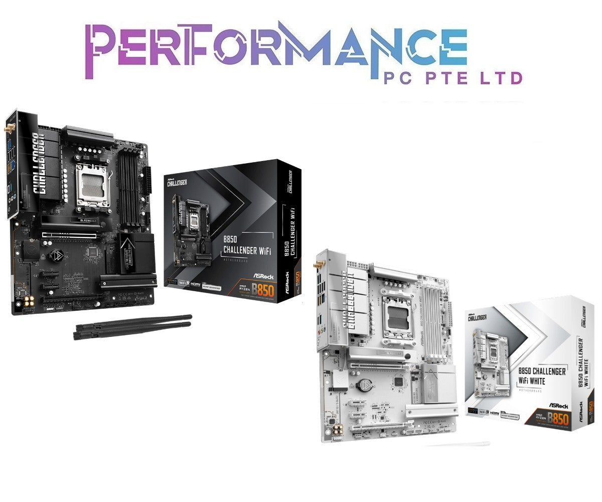 ASROCK B850 Challenger Wifi7 Black/White DDR5 AMD B850 MOTHERBOARD (3 YEARS WARRANTY BY TECH DYNAMIC PTE LTD)