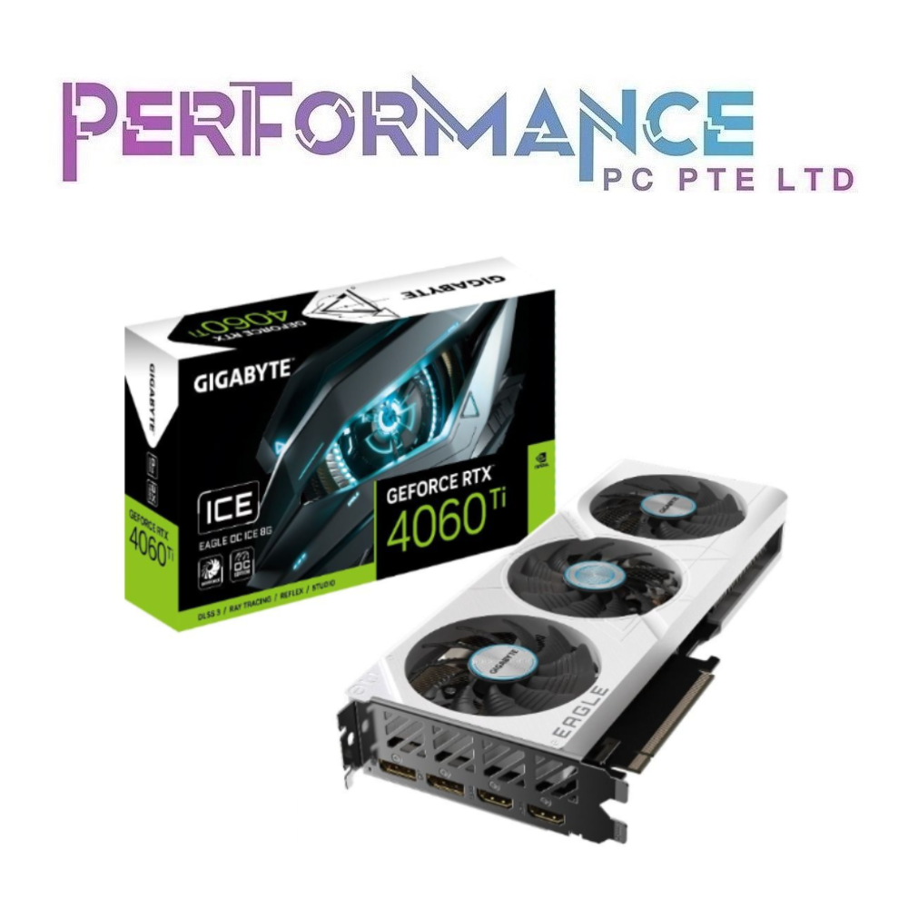 Gigabyte GeForce RTX 4060 Ti  RTX4060 Ti RTX 4060Ti EAGLE OC ICE 8G  (3 YEARS WARRANTY BY CDL TRADING PTE LTD)