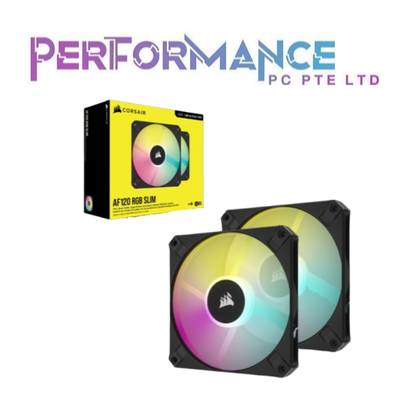 Corsair iCUE AF120 RGB SLIM, Fluid Dynamic RGB Case Fan, Black/White - Dual Pack/Single Pack (2 YEARS WARRANTY BY CONVERGENT SYSTEMS PTE LTD)