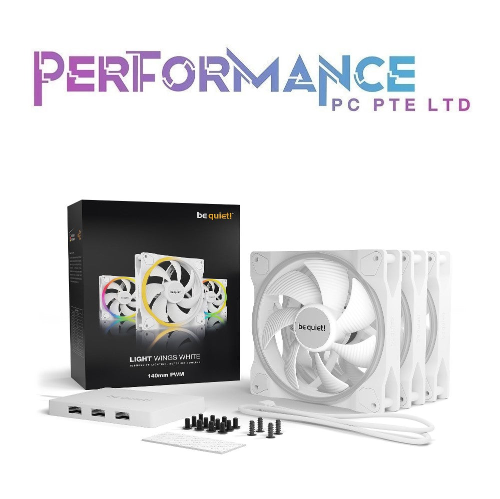 Be Quiet ! LIGHT WINGS White 120mm PWM high-speed Triple-Pack ( 3 Years Warranty with Tech Dynamic Pte Ltd )