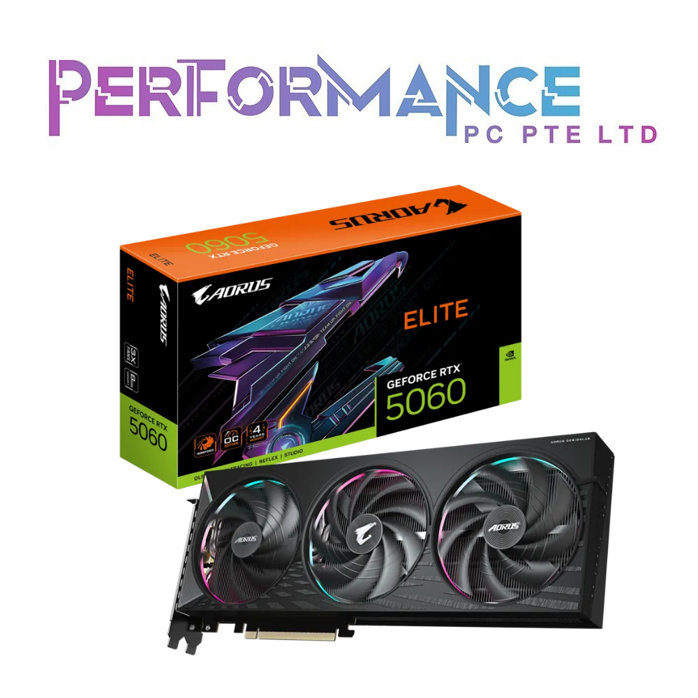 GIGABYTE AORUS ELITE GeForce RTX™ 5060 8G GRAPHICS CARD (3 YEARS WARRANTY BY CDL TRADING PTE LTD)