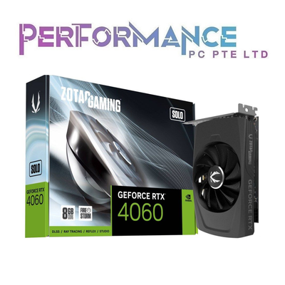 ZOTAC GAMING GeForce RTX 4060 RTX4060 8GB GDDR6 SOLO Graphic Card GPU (3+2 YEARS WARRANTY BY TECH DYNAMIC PTE LTD)
