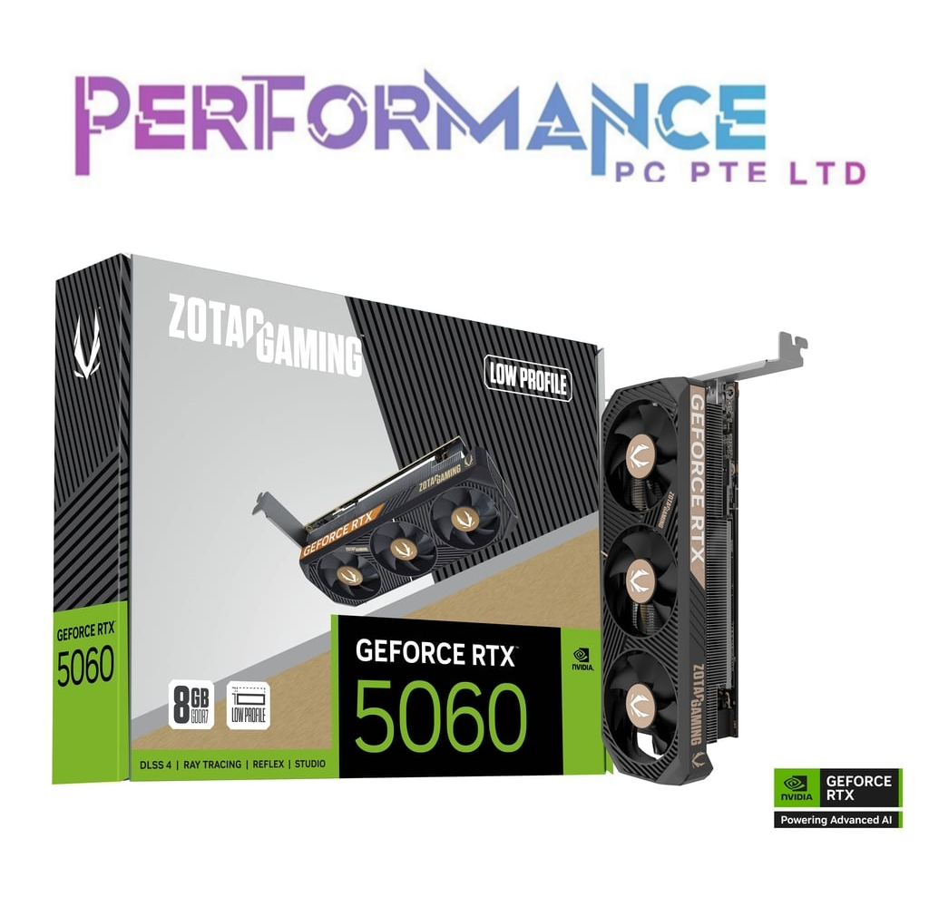 ZOTAC GAMING GeForce RTX 5060 LOW PROFILE GRAPHICS CARD (3 YEARS WARRANTY BY TECH DYNAMIC PTE LTD)