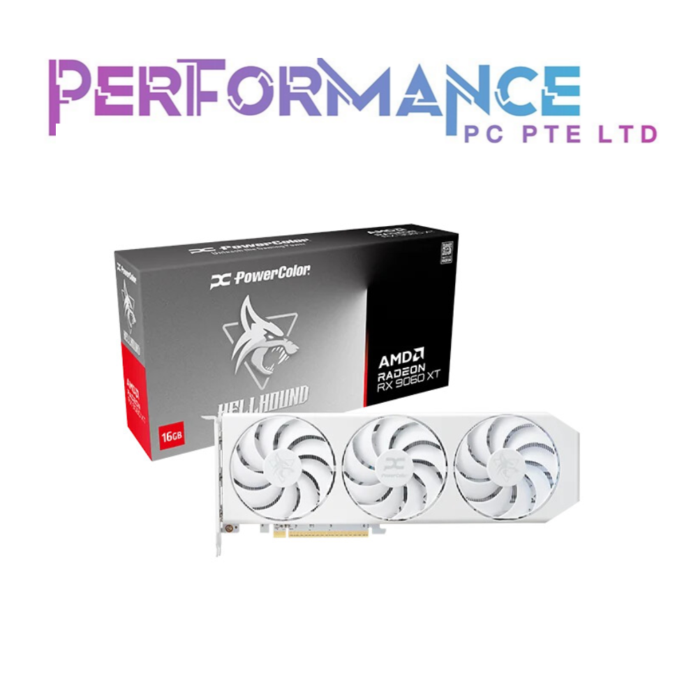 POWERCOLOUR HELLHOUND SPECTRAL WHITE AMD RADEON RX9060XT16GB GDDR6 (3 YEARS WARRANTY BY BAN LEONG PTE LTD)