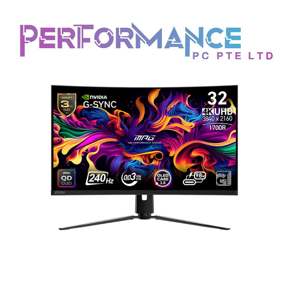 MSI MPG 321CURX QD-OLED 240HZ CURVED GAMING MONITOR (3 YEARS WARRANTY BY CORBELL TECHNOLOGIES PTE LTD)