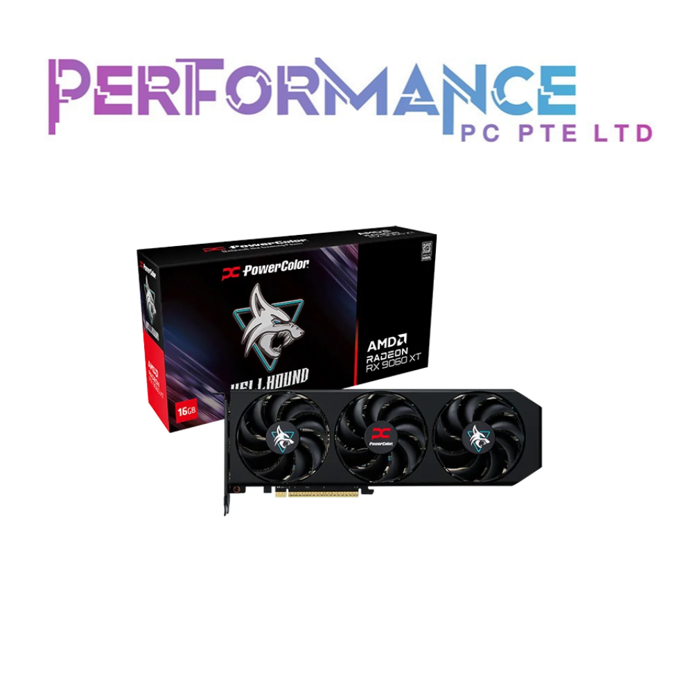 POWERCOLOUR HELLHOUND AMD RADEON RX9060XT 16GB GDDR6 (3 YEARS WARRANTY BY BAN LEONG TECHNOLOGIES PTE LTD)