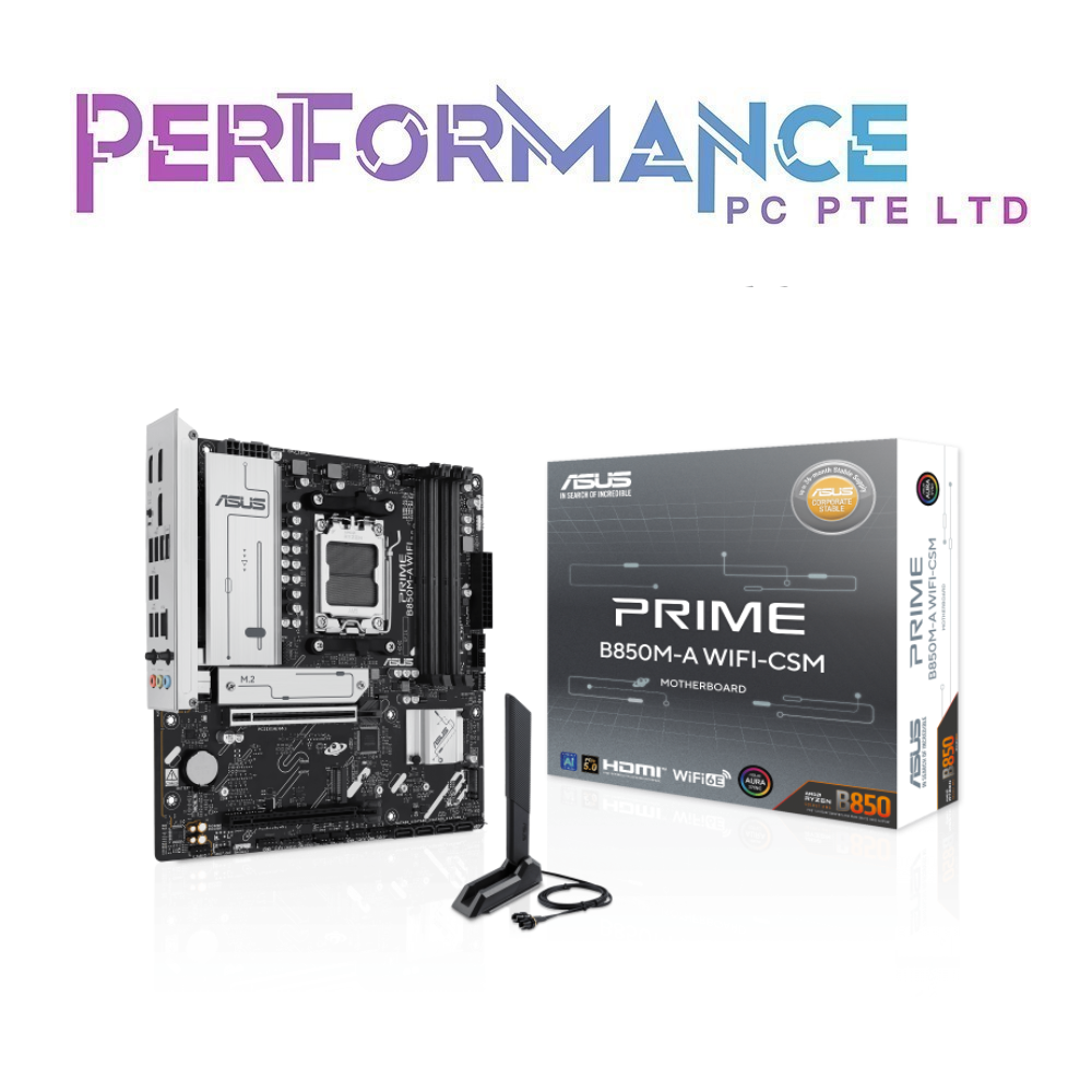 ASUS PRIME B850M A WIFI CSM AMD B850M CHIPSET DDR5 MOTHERBOARD (3 YEARS WARRANTY BY BAN LEONG TECHNOLOGIES PTE LTD)