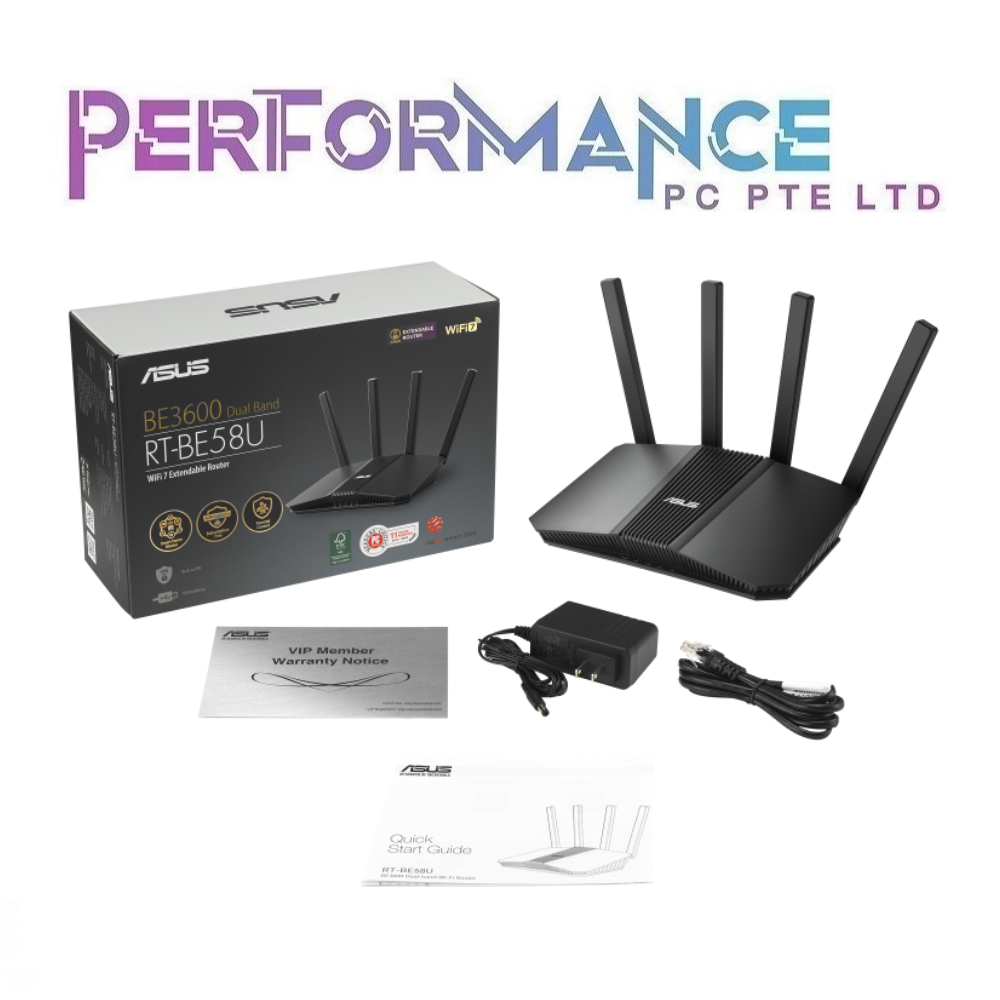 Asus RT-BE58U RTBE58U WIFI 7 Wifi Router (3 YEARS WARRANTY BY AVERTEK ENTERPRISES PTE LTD)