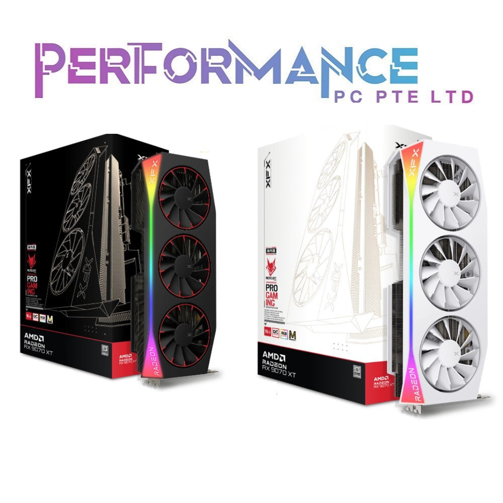XFX MERCURY AMD RX 9070 XT 9070XT OC MAGNETIC AIR EDITION RGB 16GB GDDR6 BLACK / WHITE (2 YEARS WARRANTY BY CORBELL)