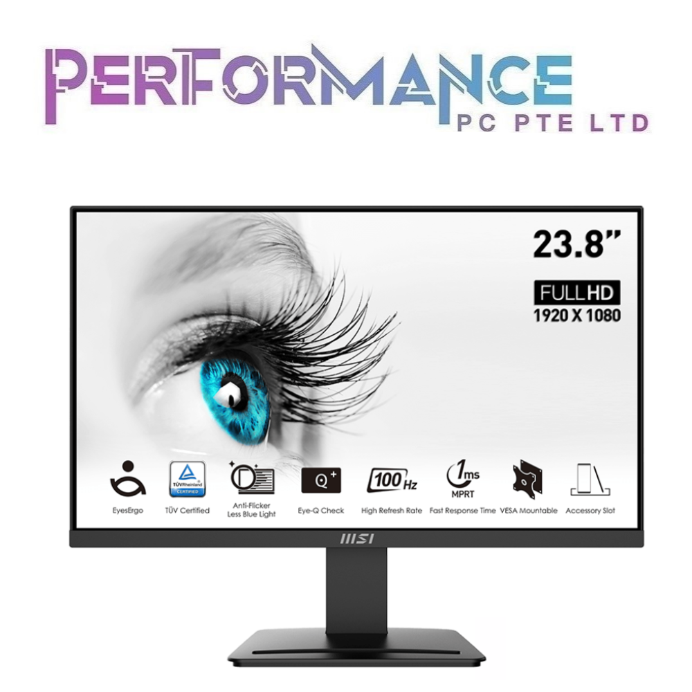 MSI PRO MP2412 MP 2412 23.8"/FHD/Flatscreen/VA Panel/100Hz 1ms(MPRT)/4ms(GtG) (3 YEARS WARRANTY BY CORBELL TECHNOLOGY PTE LTD)