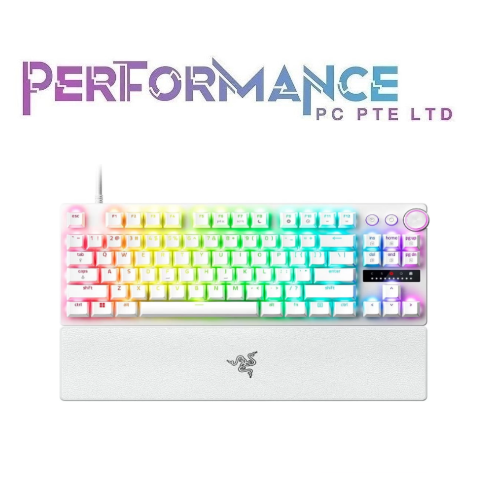 Razer Huntsman V3 Pro Tenkeyless - Tenkeyless Analog Optical Esports Keyboard White edition - US Layout - World Packaging (2 YEARS WARRANTY BY BAN LEONG TECHNOLOGY PTE LTD)