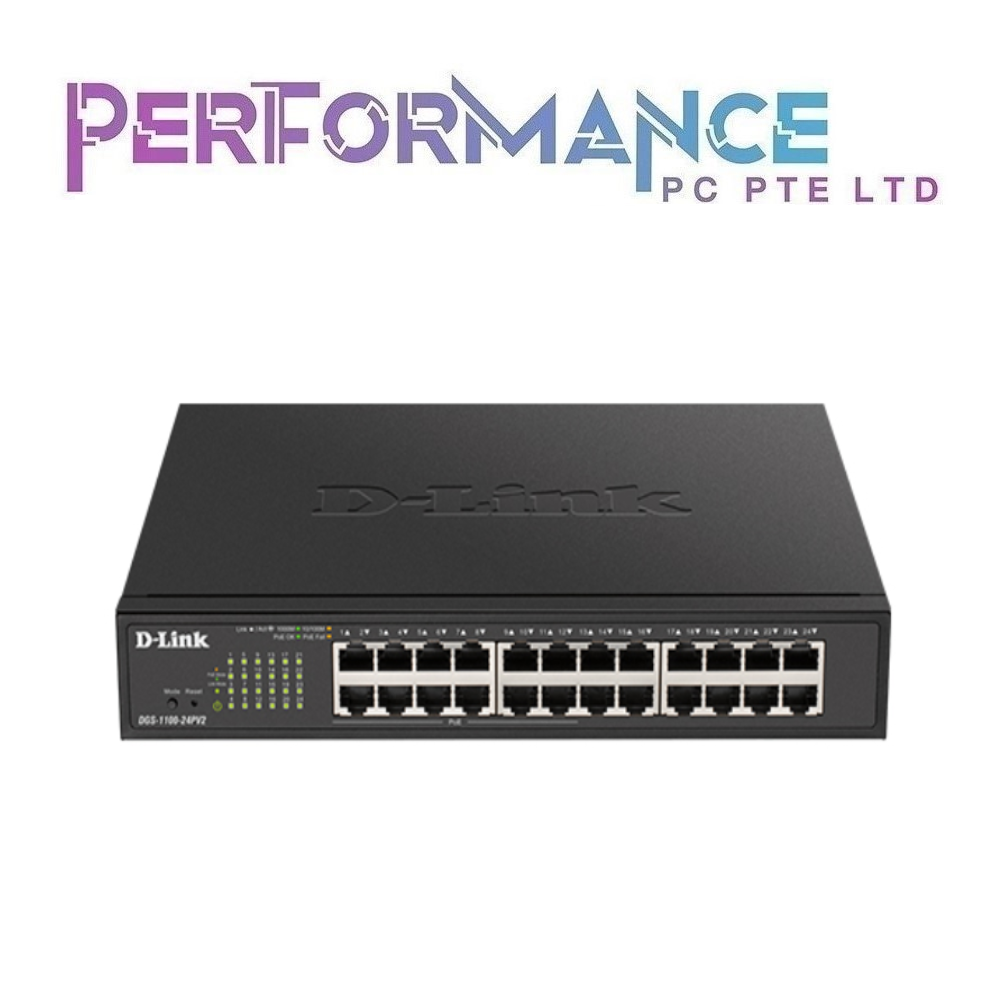 D-LINKS 1100-24PV2 24-port Gigabit Smart Managed PoE (100W) Switch (LIFETIME WARRANTY BY BAN LEONG TECHNOLOGY PTE LTD)