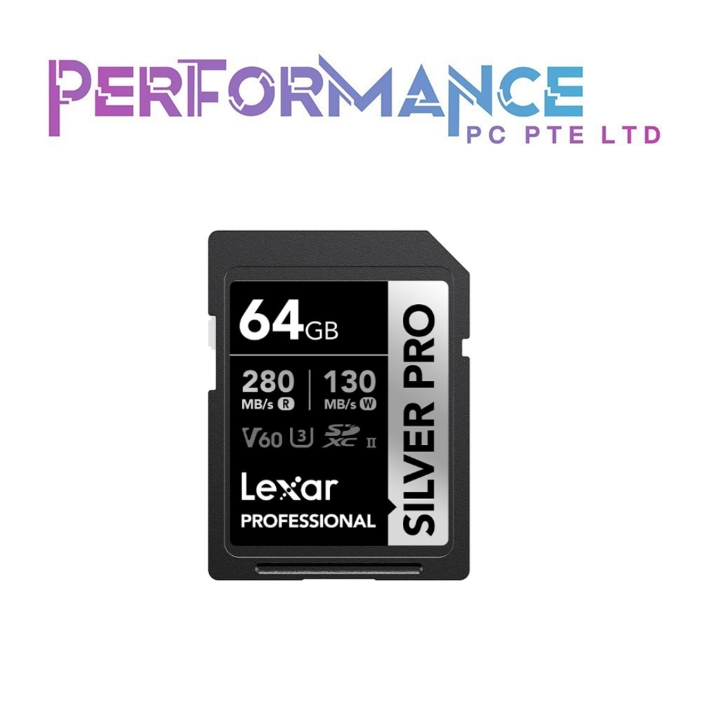 LEXAR PROFESSIONAL SILVER PRO SDXC UHS-II CARD 64GB/128GB/256GB/5152GB/1TB (2 YEARS WARRANTY BY TECH DYNAMIC PTE LTD)