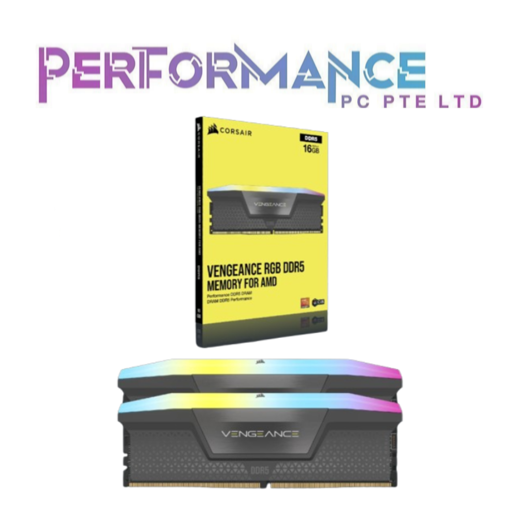 Corsair Vengeance RGB DDR5 RYZEN EXPO (AMD) 2 x 16GB / 32GB / 64GB / 5200Mhz / 5600Mhz / 6000Mhz / CL36 / CL40  (LIMITED LIFETIME WARRANTY BY CONVERGENT SYSTEMS PTE LTD)