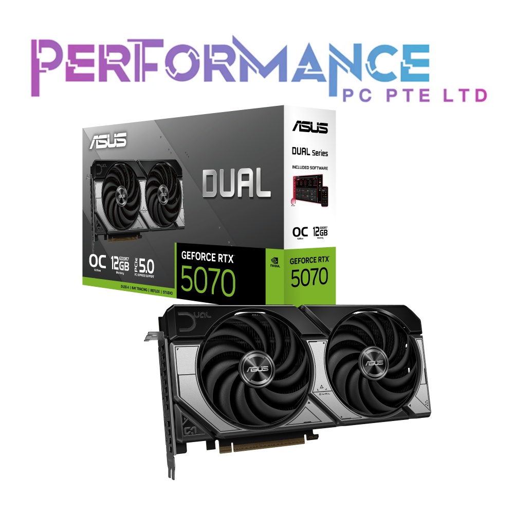 ASUS Dual GeForce RTX™ 5070 12GB GDDR7 OC EDITION GRAPHICS CARD (3 YEARS WARRANTY BY BAN LEONG TECHNOLOGY PTE LTD)