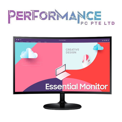 SAMSUNG LS27C360EAEXXS 27" CURVED MONITOR 1920x1080 Aspect Ratio 16:9b Screen Curvature 1800R Brightness (Typical) 250cd/㎡ Contrast Ratio Static 3,000:1(Typ.) Response Time 4(GTG) (3 YEARS WARRANTY BY BAN LEONG TECHNOLOGIES PTE LTD)