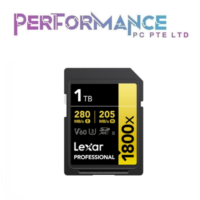 LEXAR Professional 1800x 1TB/512GB/256GB/128GB/64GB SDXC R270W180 MBs (LIMITED LIFETIME WARRANTY BY TECH DYNAMIC PTE LTD)