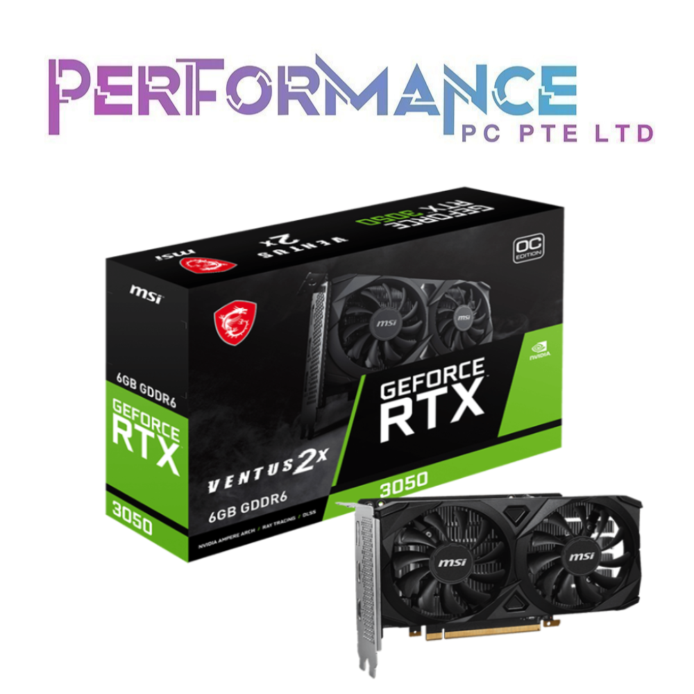 MSI GeForce RTX 3050 RTX3050 VENTUS 2X 6G OC (3 YEARS WARRANTY BY CORBELL TECHNOLOGY PTE LTD)