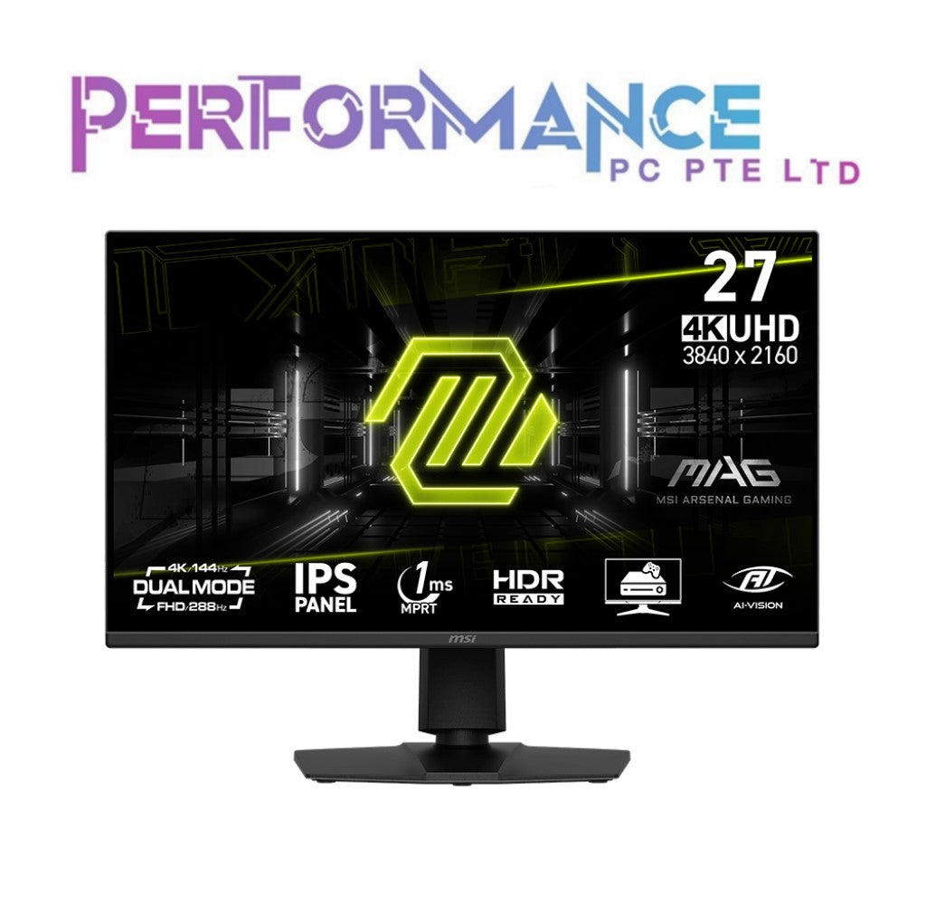 MSI MAG 275UPD E14 27 INCH 1MS RAPID IPS 144HZ GAMING MONITOR (3 YEARS WARRANTY BY CORBELL TECHNOLOGIES PTE LTD)