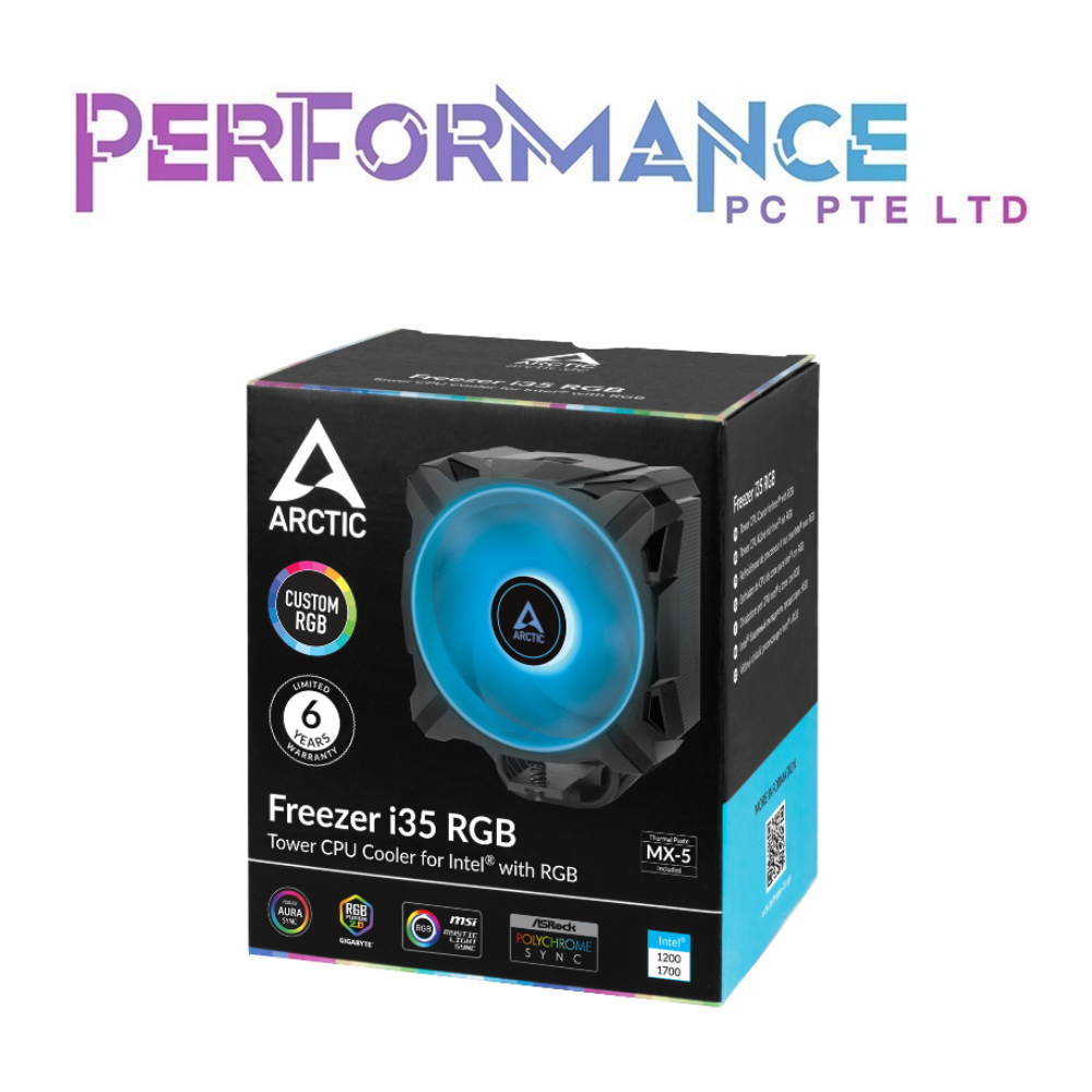 ARCTIC Freezer i35 RGB (INTEL) CPU AIR Cooler (6 YEARS WARRANTY BY TECH DYNAMIC PTE LTD)