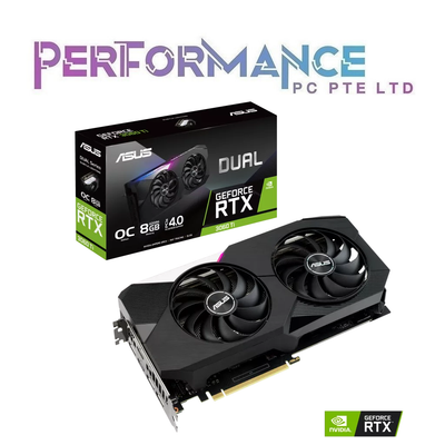 ASUS Dual GeForce RTX 3060Ti RTX3060TI RTX 3060 TI RTX 3060 T I Black / White OC Edition 8GB GDDR6X Graphic Card GPU (3 YEARS WARRANTY BY BAN LEONG TECHNOLOGIES PTE LTD)