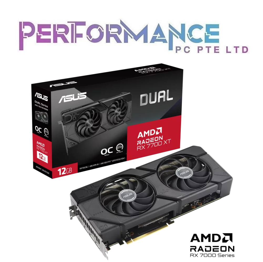 ASUS Dual Radeon RX 7700 XT RX7700 XT RX 7700XT OC Edition 12GB (3 YEARS WARRANTY BY BAN LEONG TECHNOLOGY PTE LTD)