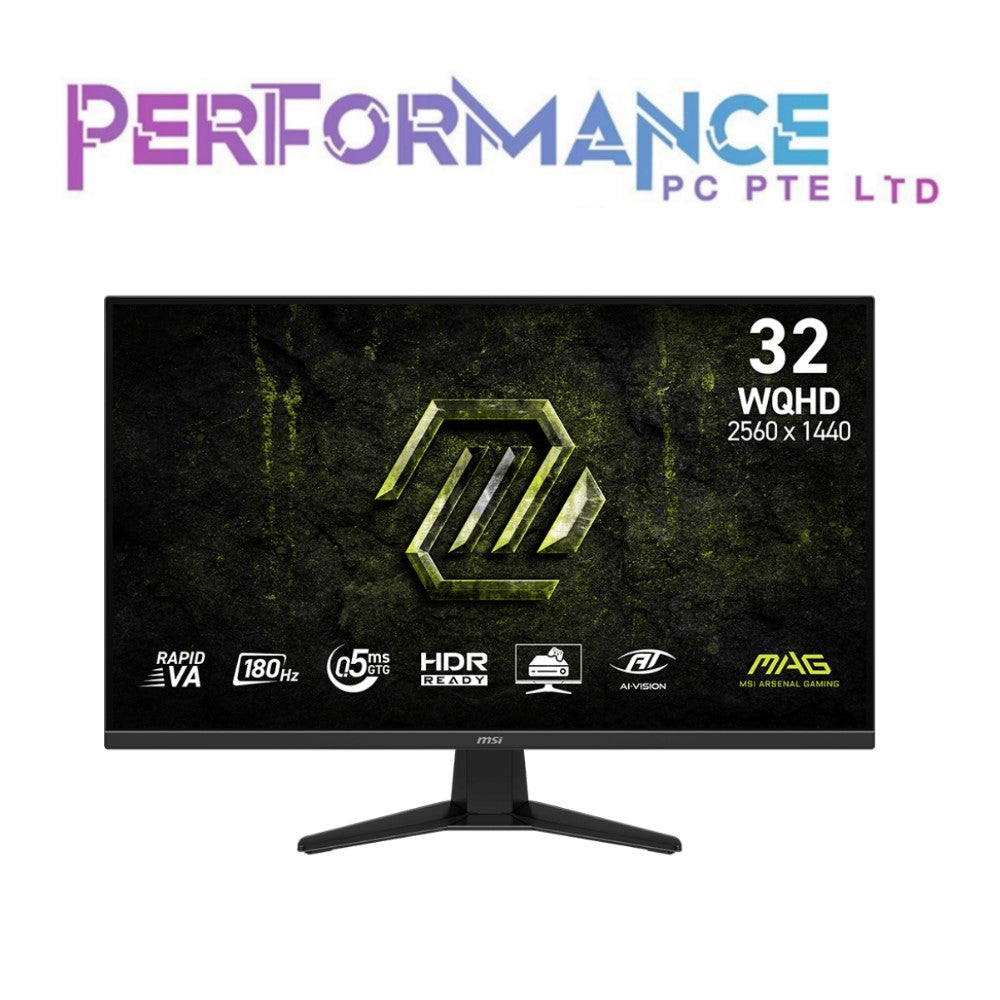 MSI MAG 325QF E18V 2560x1440 (WQHD) 180 HZ RAPID 0.5MS (3 YEARS WARRANTY BY CORBELL TECHNOLOGIES PTE LTD)