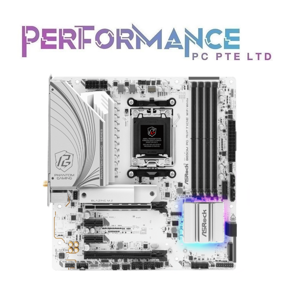 ASROCK B650M B650 M B 650M PG RIPTIDE WIFI MOTHERBOARD - White (3 YEARS WARRANTY BY TECH DYNAMIC PTE LTD)