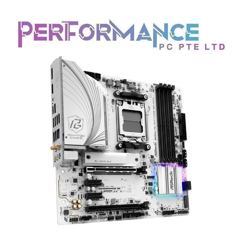 ASROCK B650M B650 M B 650M PG RIPTIDE WIFI MOTHERBOARD - White (3 YEARS WARRANTY BY TECH DYNAMIC PTE LTD)