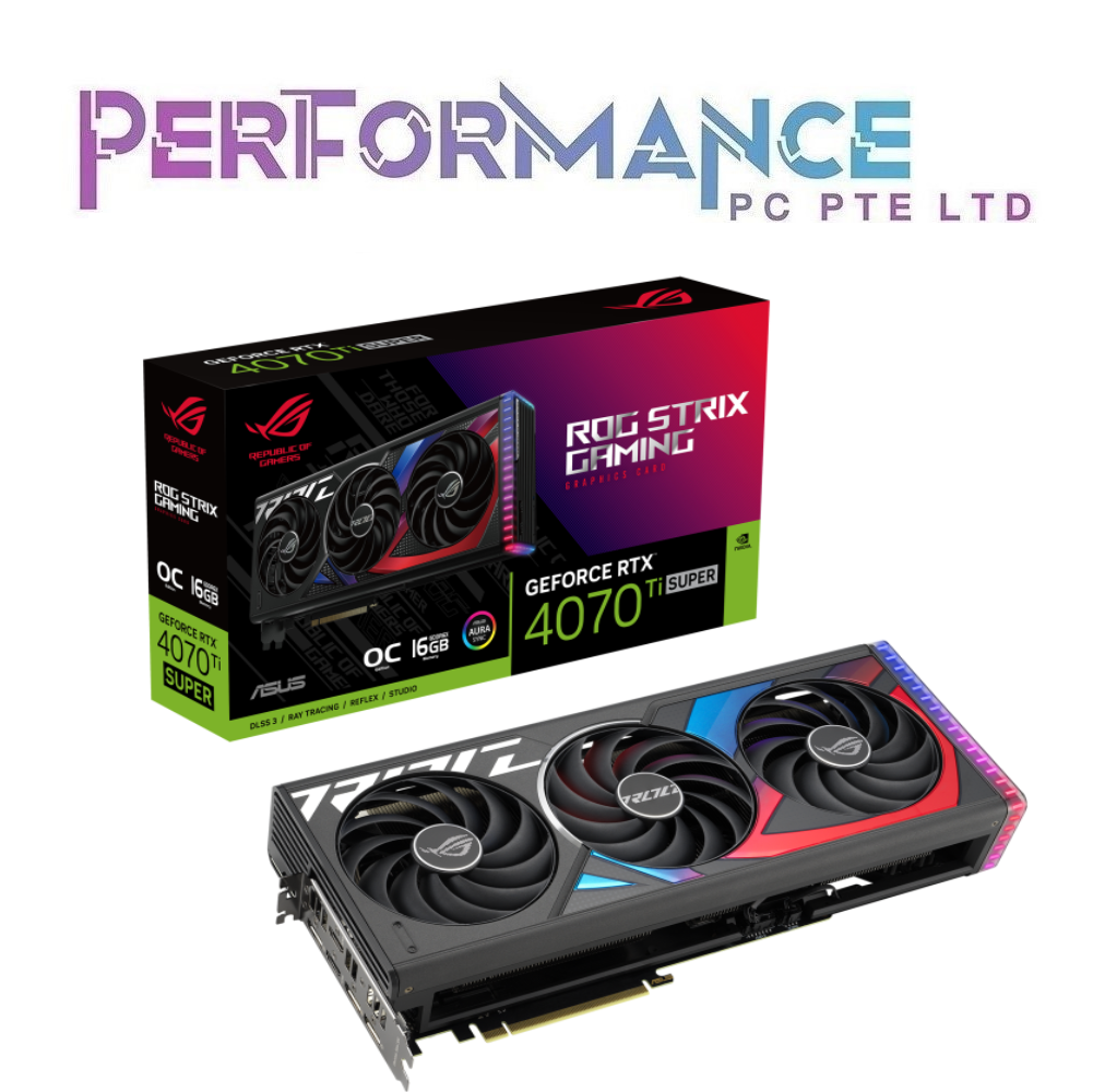 ASUS ROG Strix GeForce RTX 4070 Ti RTX4070 Ti RTX 4070Ti RTX4070Ti SUPER 16GB GDDR6X OC / non OC (3 YEARS WARRANTY BY BAN LEONG TECHNOLOGY PTE LTD)