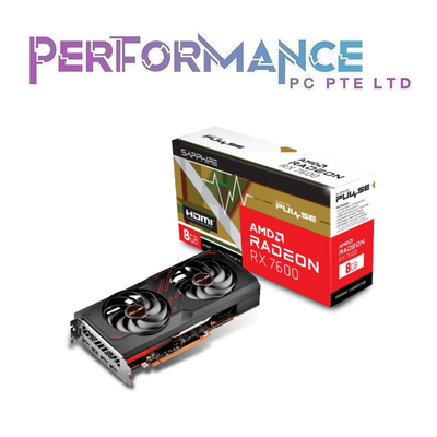 Sapphire PULSE RX7600 RX 7600 GAMING 8GB GDDR6 HDMI/TRIPLE DP (2 YEARS WARRANTY BY CONVERGENT SYSTEMS PTE LTD)