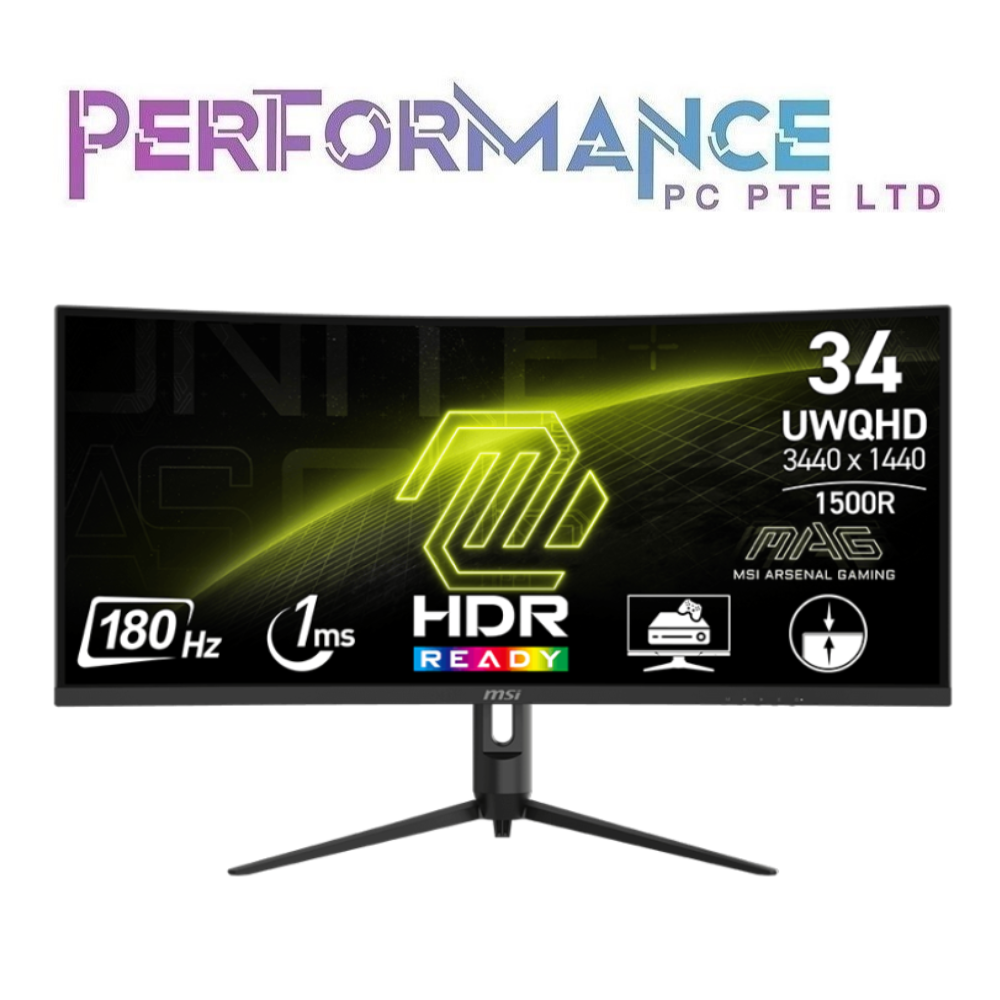 MSI MAG 342CQR E2 UWQHD 34" 3440x1440 Curve 1500R 180Hz 1ms Gaming Monitor (3 YEARS WARRANTY BY CORBELL TECHNOLOGY PTE LTD)